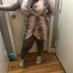 Pink Snake skin wrap dress
